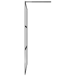 Fekete ESG üveg és alumínium zuhanyfal polccal 90 x 195 cm 6