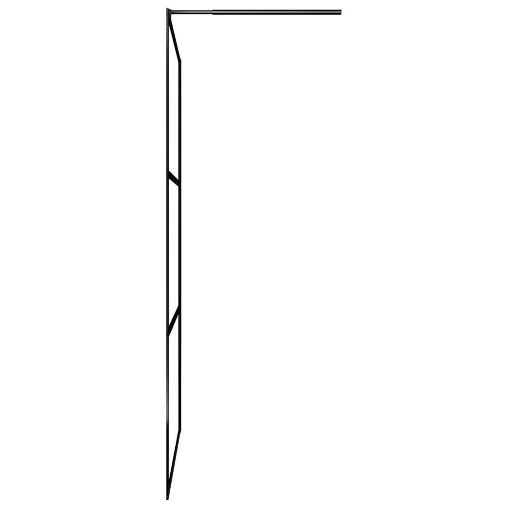 Fekete ESG üveg és alumínium zuhanyfal polccal 90 x 195 cm 6