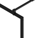 Fekete ESG üveg és alumínium zuhanyfal polccal 90 x 195 cm 7