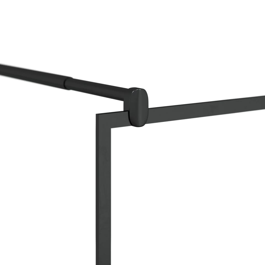 Fekete ESG üveg és alumínium zuhanyfal polccal 90 x 195 cm 6