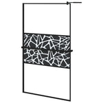 Fekete ESG üveg és alumínium zuhanyfal polccal 115x195 cm 2