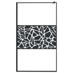 Fekete ESG üveg és alumínium zuhanyfal polccal 115x195 cm 4