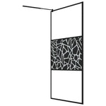 Fekete ESG üveg és alumínium zuhanyfal polccal 115x195 cm 5