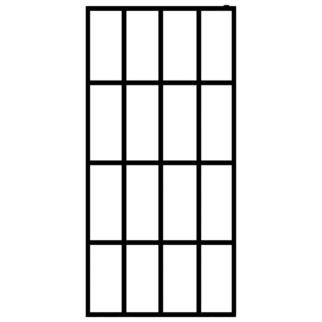 Fekete ESG üveg és alumínium zuhanyfal polccal 118 x 190 cm 4