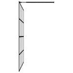 Fekete ESG üveg és alumínium zuhanyfal polccal 118 x 190 cm 6