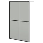 Fekete ESG üveg és alumínium zuhanyfal polccal 118 x 190 cm 3