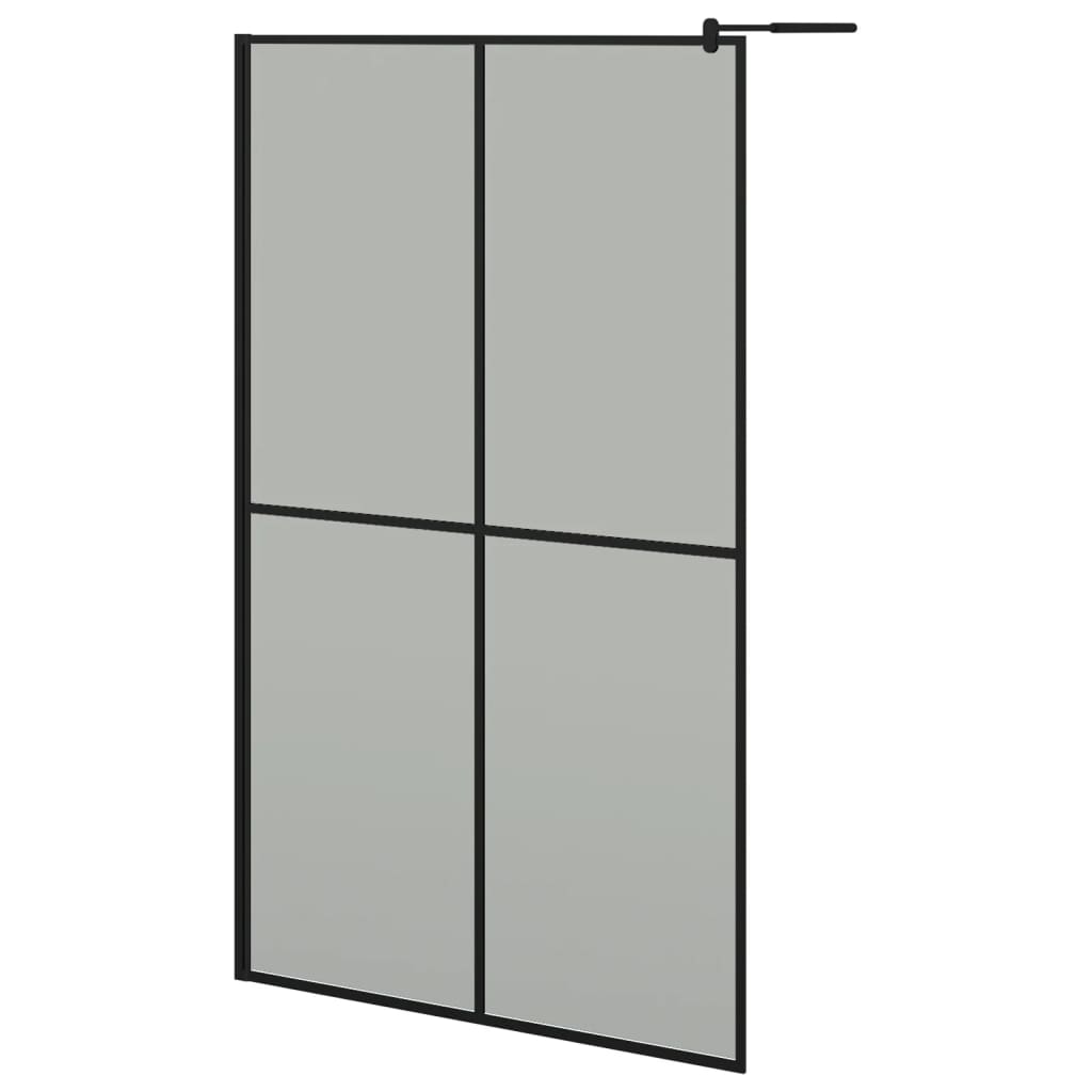 Fekete ESG üveg és alumínium zuhanyfal polccal 118 x 190 cm 3