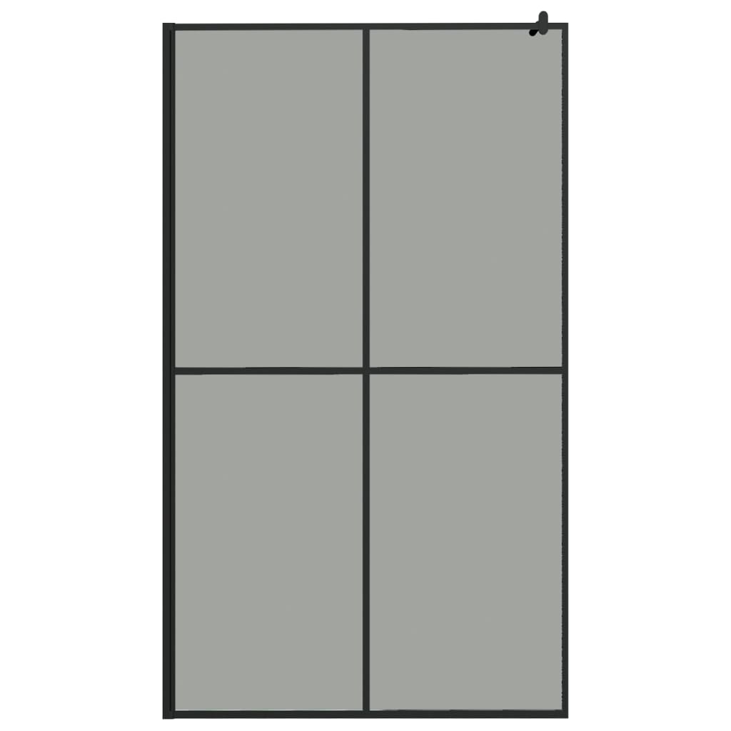 Fekete ESG üveg és alumínium zuhanyfal polccal 118 x 190 cm 4