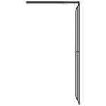 Fekete ESG üveg és alumínium zuhanyfal polccal 118 x 190 cm 6
