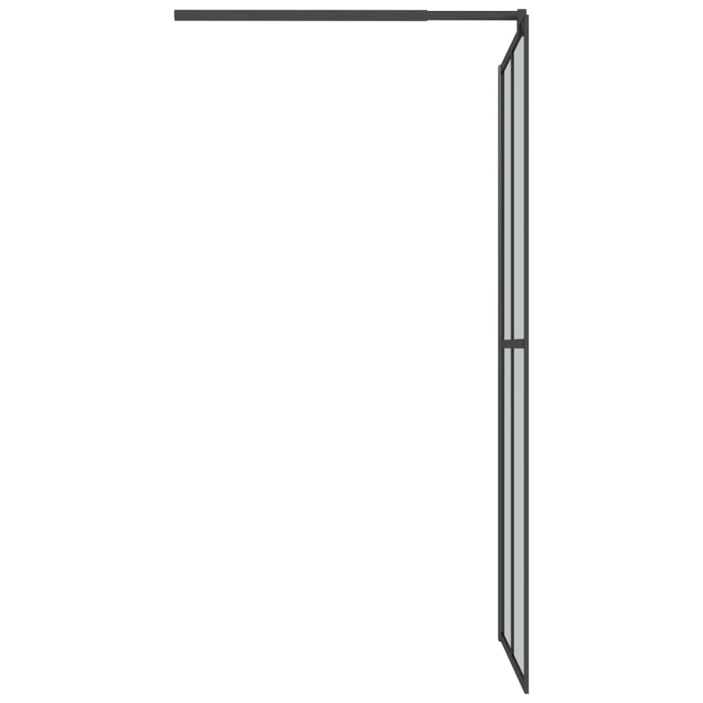 Fekete ESG üveg és alumínium zuhanyfal polccal 118 x 190 cm 6