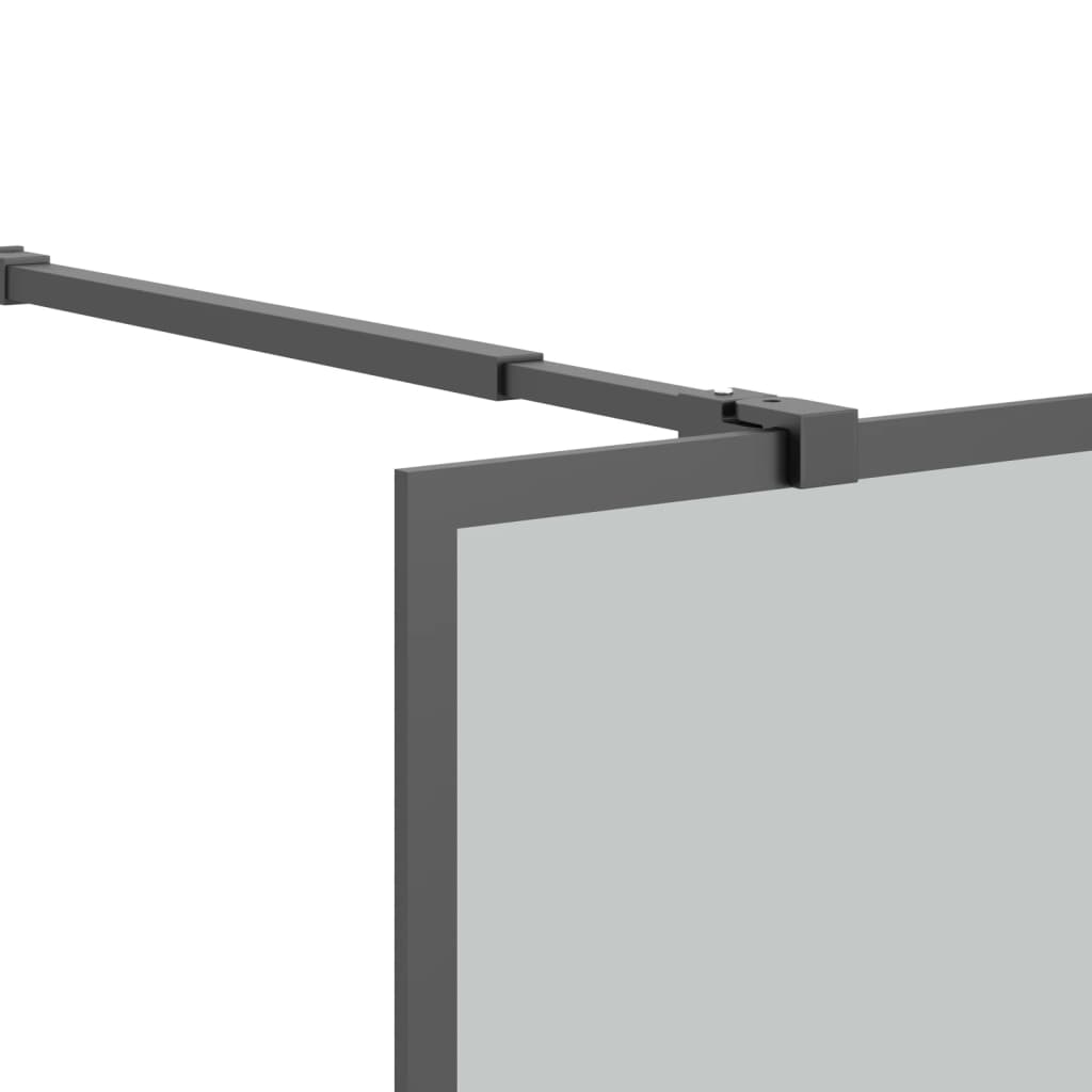 Fekete ESG üveg és alumínium zuhanyfal polccal 118 x 190 cm 7