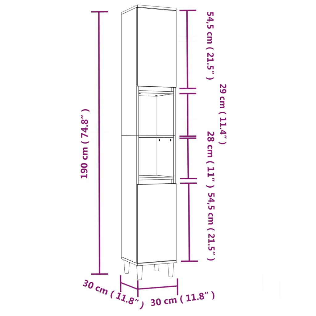 3 részes szürke sonoma színű szerelt fa fürdőszobai bútorszett 10