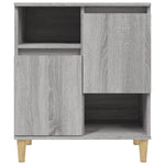 2 db szürke sonoma színű szerelt fa tálalószekrény 60x35x70 cm 6