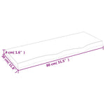Kezeletlen tömör fa fürdőszobai pult 80x30x(2-4) cm 8