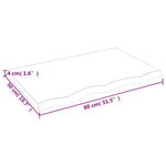 Kezeletlen tömör fa fürdőszobai pult 80x50x(2-4) cm 8