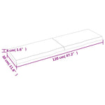 Kezeletlen tömör fa fürdőszobai pult 120x30x(2-4) cm 10