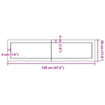 Kezeletlen tömör fa fürdőszobai pult 120x30x(2-4) cm 11