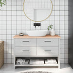 Kezeletlen tömör fa fürdőszobai pult 120x30x(2-4) cm