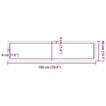 Kezeletlen tömör fa fürdőszobai pult 180x40x(2-6) cm 11