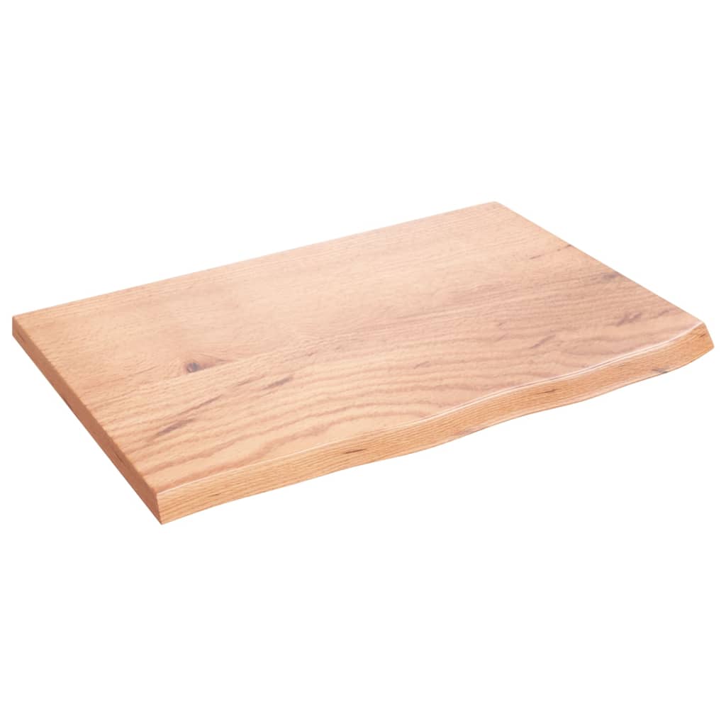Világosbarna kezelt tömör fa fürdőszobai pult 60x40x2 cm 2