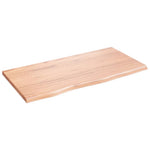 Világosbarna kezelt tömör fa fürdőszobai pult 80x40x2 cm 2