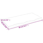 Világosbarna kezelt tömör fa fürdőszobai pult 80x40x2 cm 6