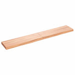 Világosbarna kezelt tömör fa fürdőszobai pult 180x30x(2-6) cm 2