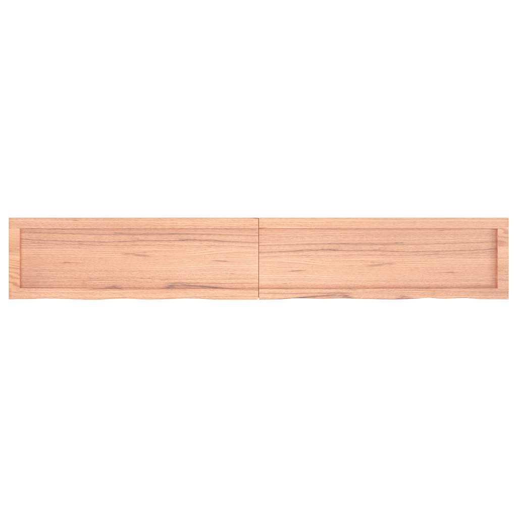 Világosbarna kezelt tömör fa fürdőszobai pult 180x30x(2-6) cm 3