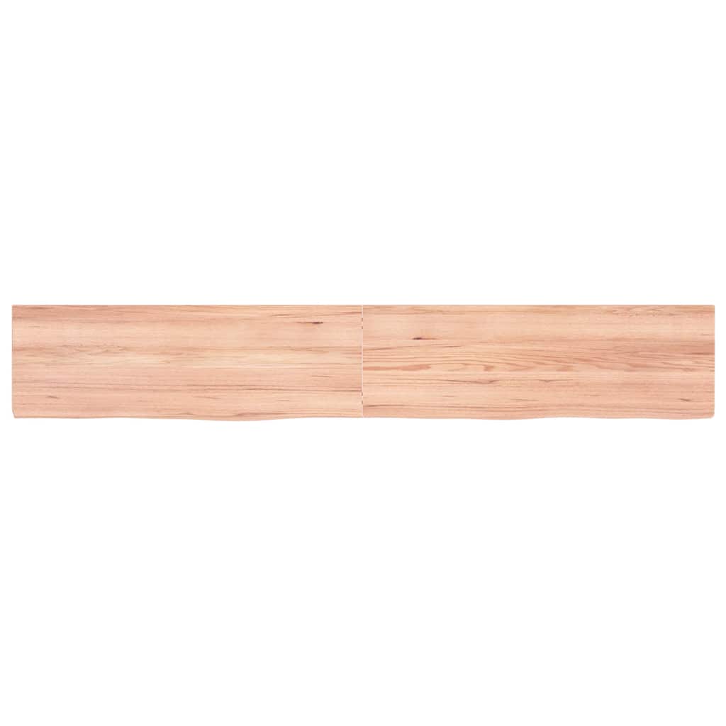Világosbarna kezelt tömör fa fürdőszobai pult 180x30x(2-6) cm 4