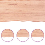 Világosbarna kezelt tömör fa fürdőszobai pult 180x30x(2-6) cm 6