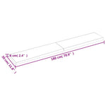 Világosbarna kezelt tömör fa fürdőszobai pult 180x30x(2-6) cm 10