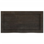 Sötétbarna kezelt tömör fa fürdőszobai pult 60x30x(2-4) cm 4