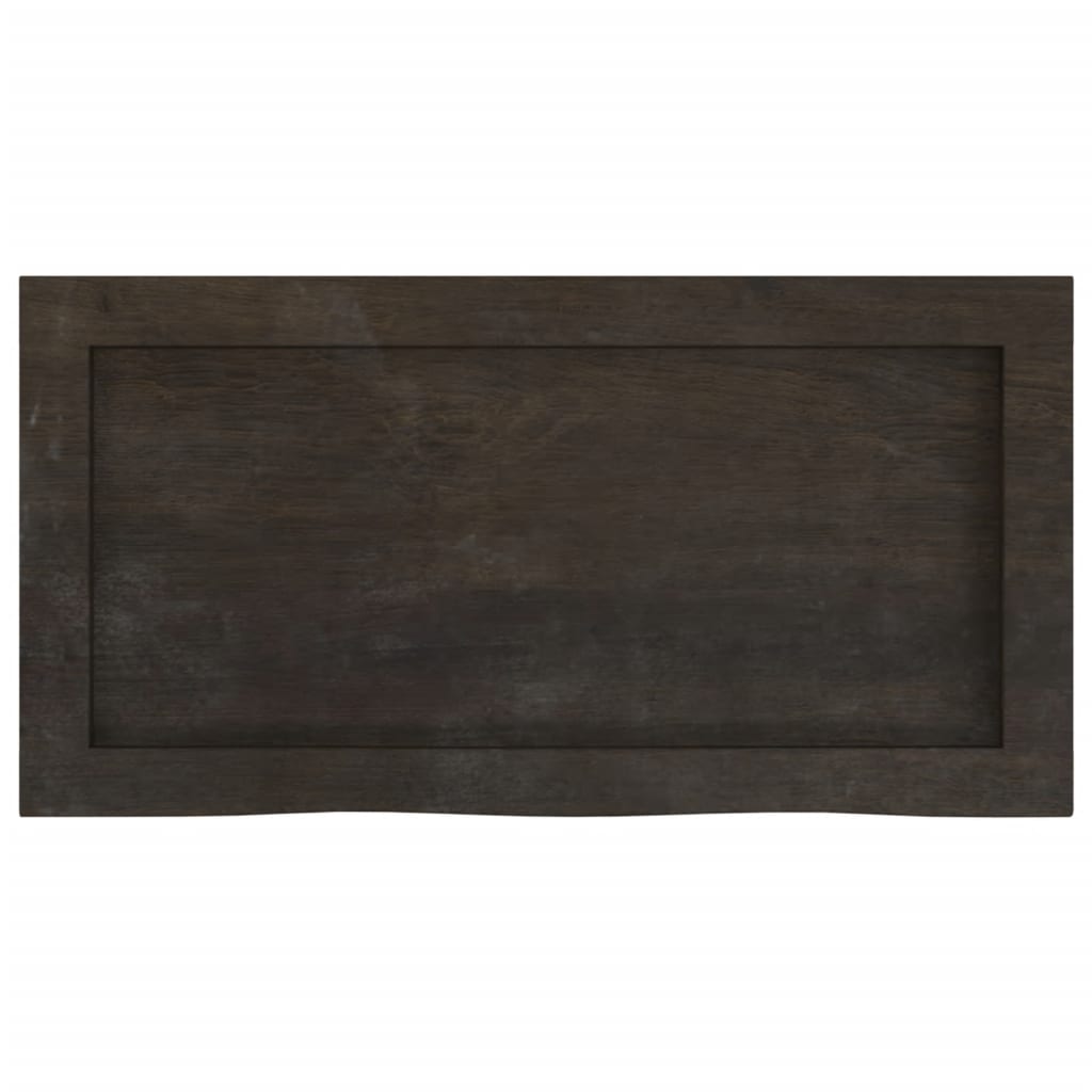 Sötétbarna kezelt tömör fa fürdőszobai pult 60x30x(2-4) cm 4