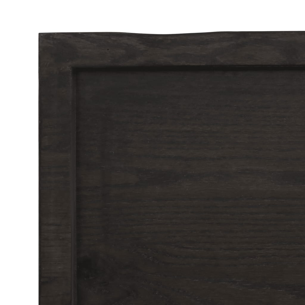 Sötétbarna kezelt tömör fa fürdőszobai pult 60x30x(2-4) cm 6