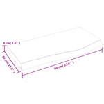 Sötétbarna kezelt tömör fa fürdőszobai pult 60x30x(2-4) cm 8