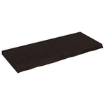 Sötétbarna kezelt tömör fa fürdőszobai pult 120x50x(2-6) cm 2