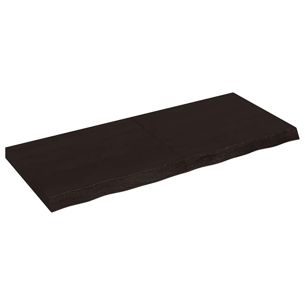 Sötétbarna kezelt tömör fa fürdőszobai pult 120x50x(2-6) cm 2