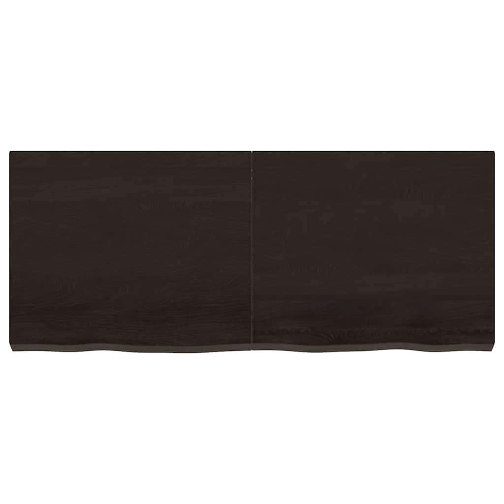 Sötétbarna kezelt tömör fa fürdőszobai pult 120x50x(2-6) cm 4