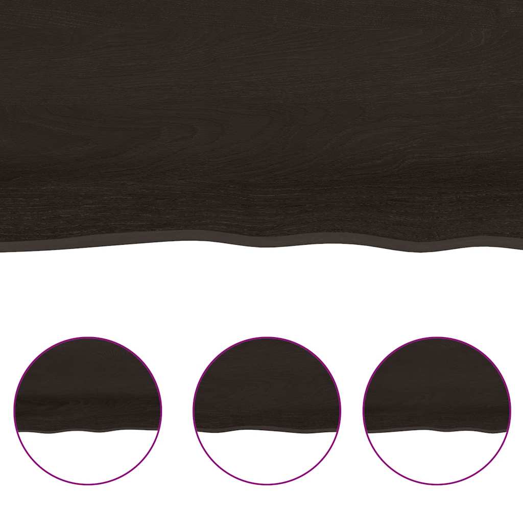 Sötétbarna kezelt tömör fa fürdőszobai pult 120x50x(2-6) cm 6