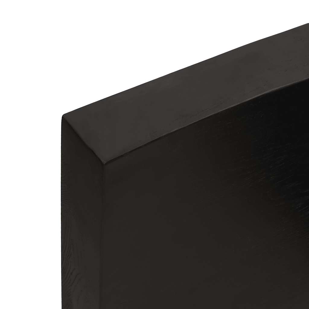 Sötétbarna kezelt tömör fa fürdőszobai pult 120x50x(2-6) cm 9