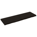 Sötétbarna kezelt tömör fa fürdőszobai pult 160x50x(2-6) cm 2