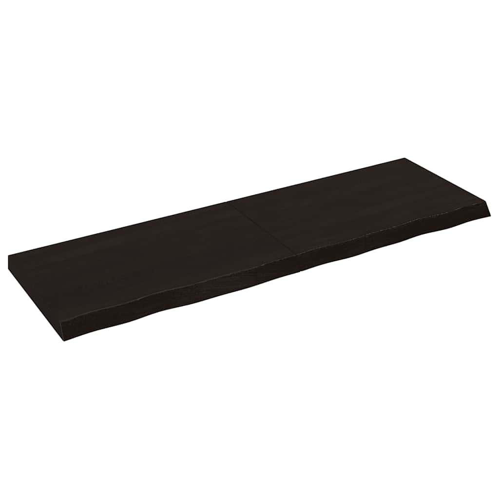 Sötétbarna kezelt tömör fa fürdőszobai pult 160x50x(2-6) cm 2