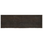Sötétbarna kezelt tömör fa fürdőszobai pult 160x50x(2-6) cm 3