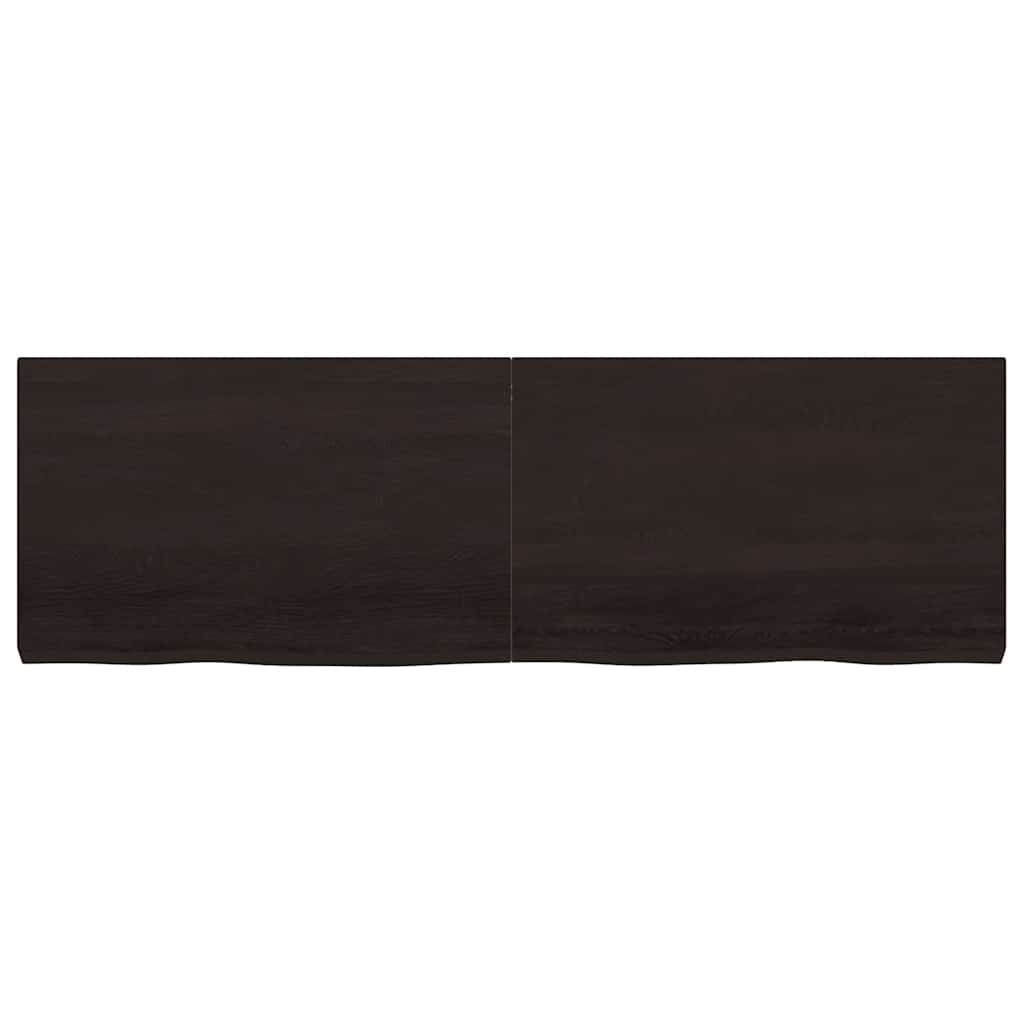 Sötétbarna kezelt tömör fa fürdőszobai pult 160x50x(2-6) cm 4