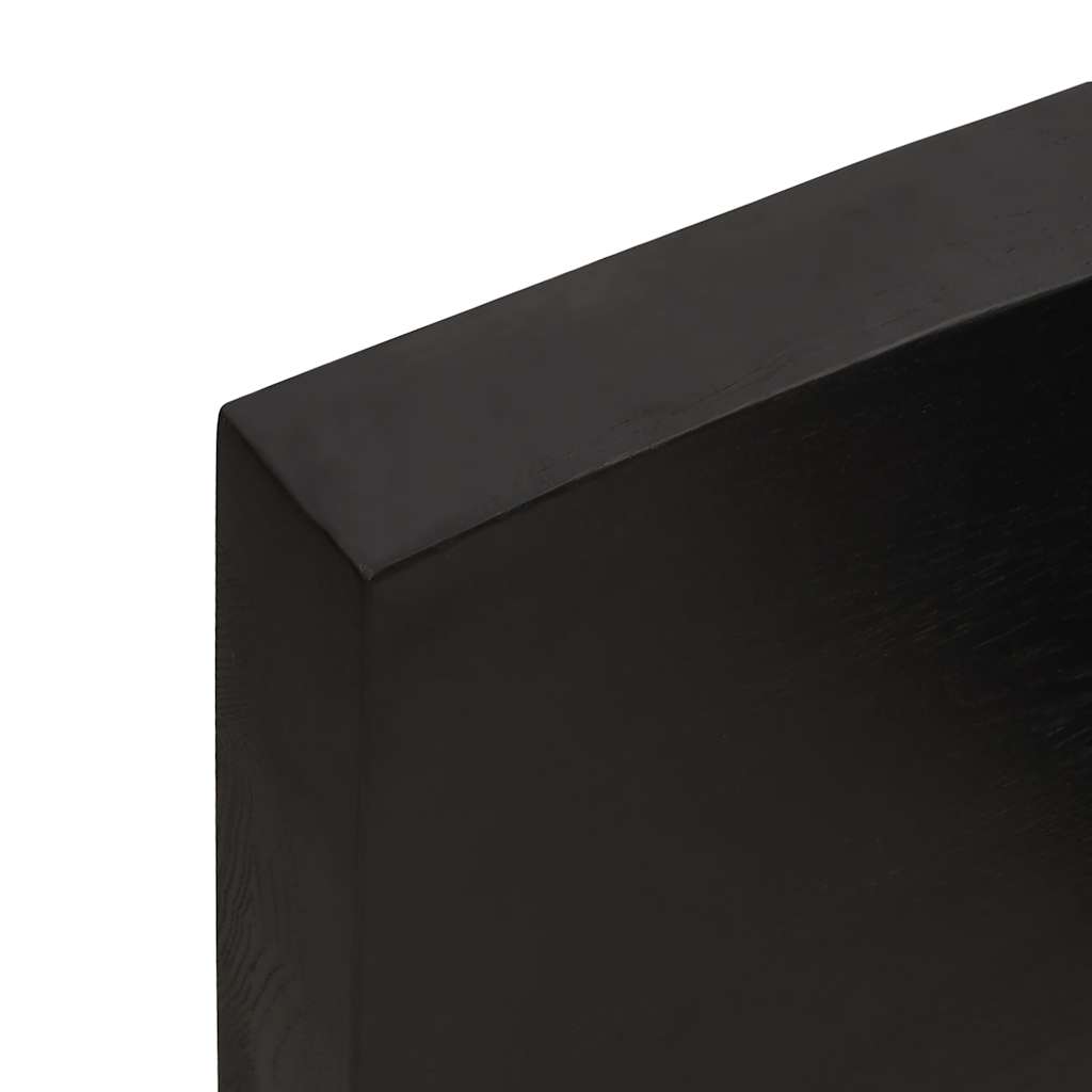 Sötétbarna kezelt tömör fa fürdőszobai pult 160x50x(2-6) cm 9