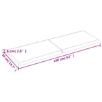 Sötétbarna kezelt tömör fa fürdőszobai pult 160x50x(2-6) cm 10