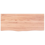 Világosbarna kezelt tömör tölgyfa asztallap 100 x 40 x 2 cm 3