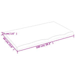 Világosbarna kezelt tömör tölgyfa asztallap 100x60x(2-4) cm 8