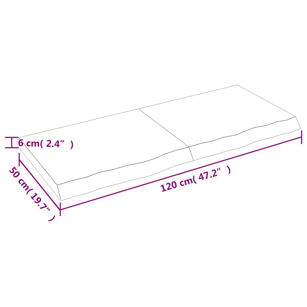 Világosbarna kezelt tömör tölgyfa asztallap 120x50x(2-6) cm 9