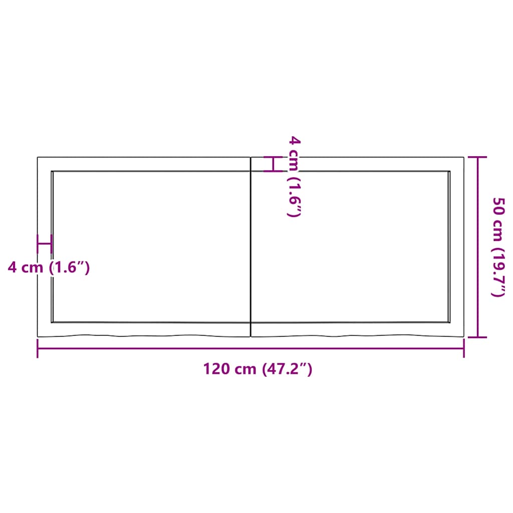 Világosbarna kezelt tömör tölgyfa asztallap 120x50x(2-6) cm 10